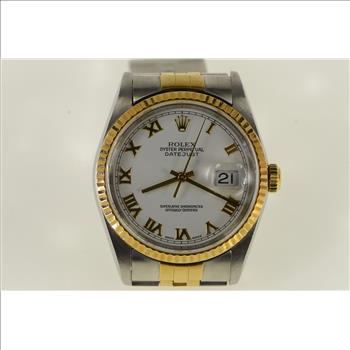 Rolex Datejust 16233 Two Tone Roman Dial Watch - Women's