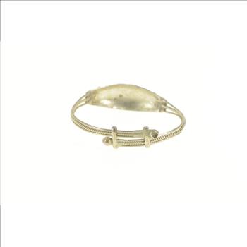 Silver Enamel Fish Design Child's Adjustable Bangle Bracelet 4.75-5.75