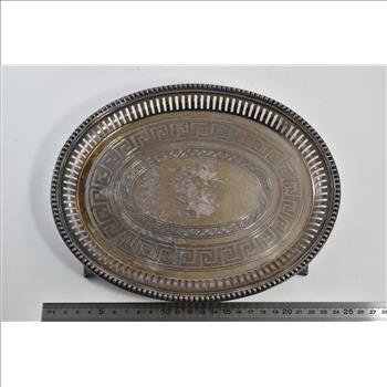 Silver Plate James Dixon & Sons Greek Wave Pattern Plate