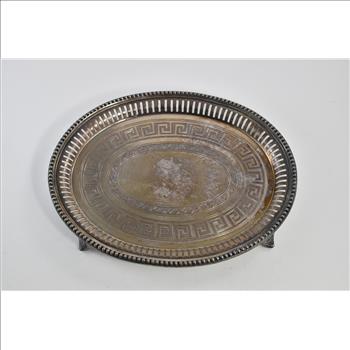 Silver Plate James Dixon & Sons Greek Wave Pattern Plate