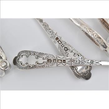 Silver Plated 1870's J Sherwood & Sons Nut Cracker & Spoon Set (4 pcs)