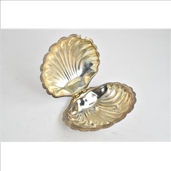 Silver Plated Antique Scallop Shell Articulated Sugar Bowl