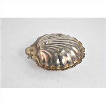 Silver Plated Antique Scallop Shell Articulated Sugar Bowl