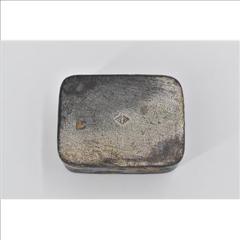 Silver Plated Japanese Ornate Hand Fan Geisha Lotus Pill Box