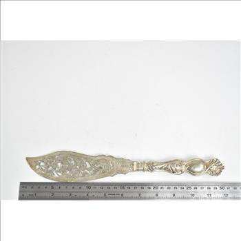 Silver Plated Martin Hall & Co Pierced Fish Serving Knife