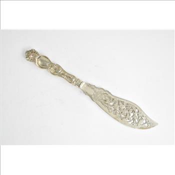 Silver Plated Martin Hall & Co Pierced Fish Serving Knife
