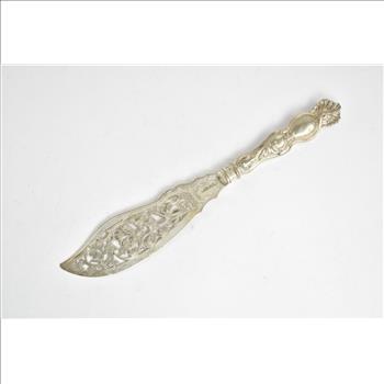 Silver Plated Martin Hall & Co Pierced Fish Serving Knife