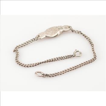 Solid Silver Hands Clasped/Hand Shake with Cuban Link 6.8