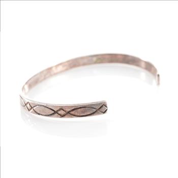 Solid Silver Stamped Bangle 2.25