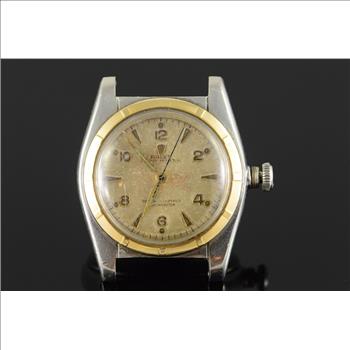Stainless / 14K 63.5g 1949 31mm Rolex Bubbleback Model 5011 Vintage Men's Watch Yellow Gold Model 5011, Serial 631398
