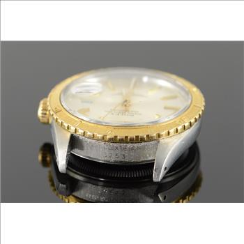 Stainless / 18K 103.8g 36mm Rolex Datejust Thunderbird 16253 Silver Dial Men's Watch Yellow Gold Model 16253