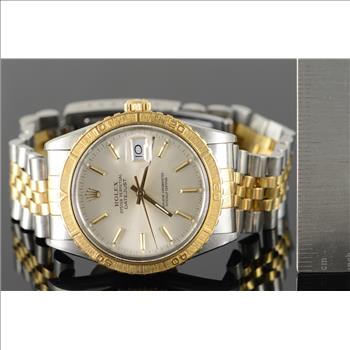 Stainless / 18K 103.8g 36mm Rolex Datejust Thunderbird 16253 Silver Dial Men's Watch Yellow Gold Model 16253