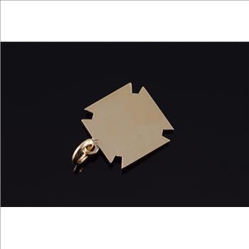 Starts @ Cost - 10K Blue Enamel Mason Masonic Compass Yellow Gold Charm/Pendant