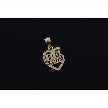 Starts @ Cost - 14K Best Friend Half Heart Cut Out Yellow Gold Charm/Pendant