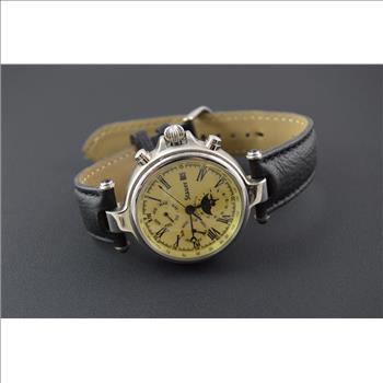 Stauer Day & Night 32.5mm Face Stainless Steel - Vintage Men's Wrist Watch