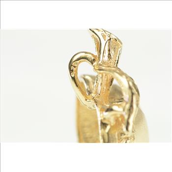 Sterling Diamond Cut Stylized Apple Teacher Symbol Pendant