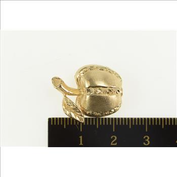 Sterling Diamond Cut Stylized Apple Teacher Symbol Pendant