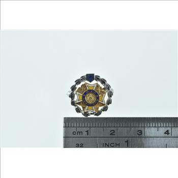 Sterling Silver 10k Gold Auxiliary VFW 25 Years Lapel Pin/Brooch