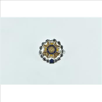 Sterling Silver 10k Gold Auxiliary VFW 25 Years Lapel Pin/Brooch