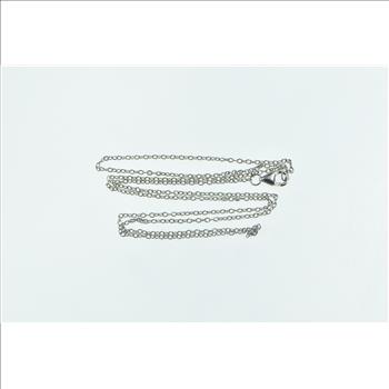 Sterling Silver 1.2mm Cable Link Oval Classic Chain Necklace 17.75