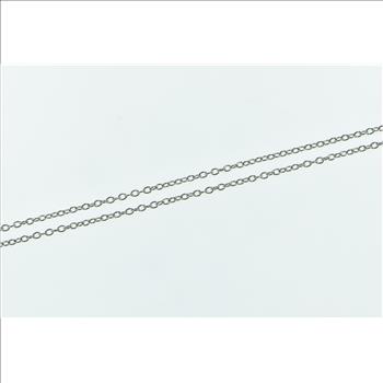 Sterling Silver 1.2mm Cable Link Oval Classic Chain Necklace 17.75