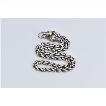 Sterling Silver 14k Gold Accent David Yurman Wheat Chain Necklace 15.75