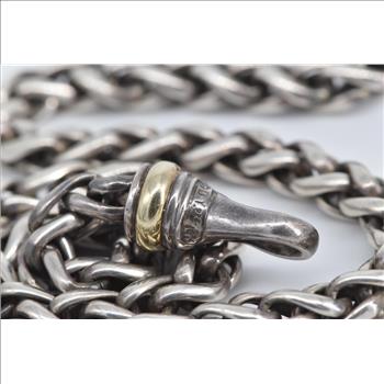 Sterling Silver 14k Gold Accent David Yurman Wheat Chain Necklace 15.75