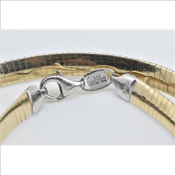 Sterling Silver 14k Gold Filled Two Tone Cocoon Chain Necklace 18.75