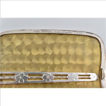 Sterling Silver 14k Gold Inlay Monogram Vintage Cigarette Case