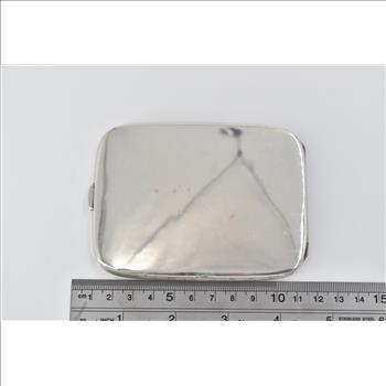 Sterling Silver 14k Gold Inlay Monogram Vintage Cigarette Case