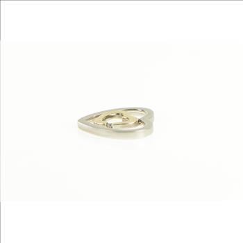 Sterling Silver 14k Gold Two Tone Diamond Hearts Love Pendant