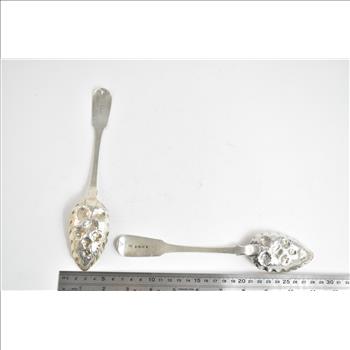 Sterling Silver 1824 Joseph Hicks Exeter Georgian Berry Spoons (2 pcs)