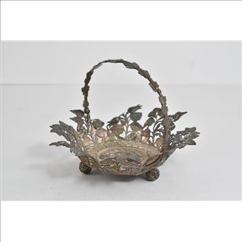 Sterling Silver 1835 Joseph Willmore Ornate Floral Basket