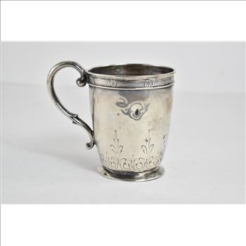 Sterling Silver 1870's Ball Black & Co Ornate Baby Cup