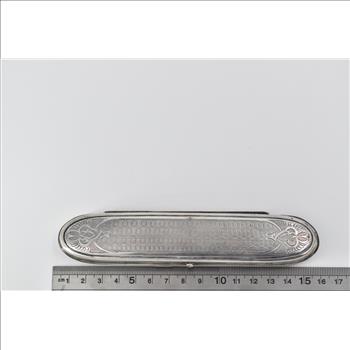 Sterling Silver 1870's Engraved Ornate Oval Cigar Case