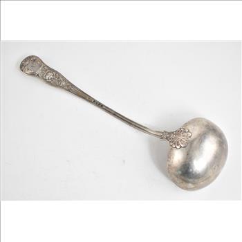 Sterling Silver 1873 H J Lias & Son London Floral Serving Ladle 13