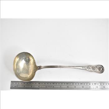 Sterling Silver 1873 H J Lias & Son London Floral Serving Ladle 13