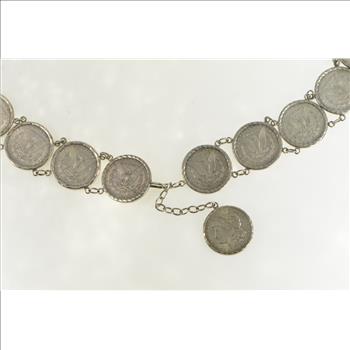 Sterling Silver 1879-1921 Morgan Silver Dollar Coin Belt