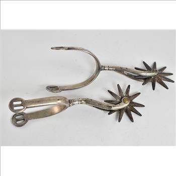 Sterling Silver 1880 Samuel Whitford II Officers Spurs