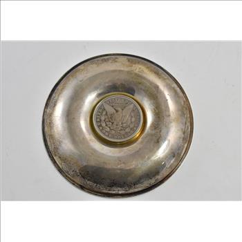 Sterling Silver 1881 Morgan Silver Dollar Coin Ash Tray