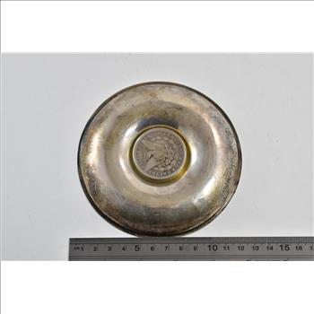 Sterling Silver 1881 Morgan Silver Dollar Coin Ash Tray