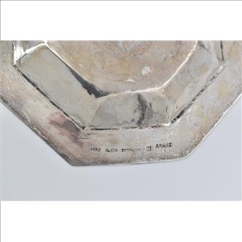 Sterling Silver 1883 Peruvian 1 Sol Coin Candy Bowl