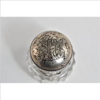 Sterling Silver 1894 Gorham Monogram Lidded Inkwell