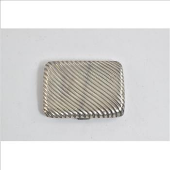 Sterling Silver 1899 James Dixon & Sons Grooved Cigarette Case