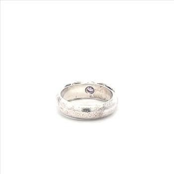Sterling Silver 18k Gold Accent Round Amethyst Statement Ring, Size 6.75