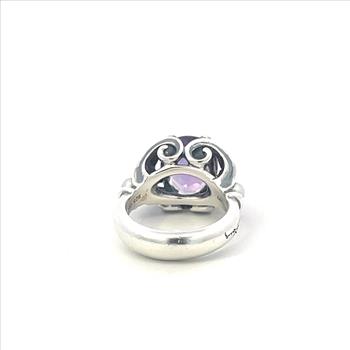 Sterling Silver 18k Gold Amethyst Pearl Butterfly Ann King Ring, Size 6