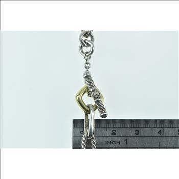 Sterling Silver 18k Gold David Yurman Designer Chain Necklace 33