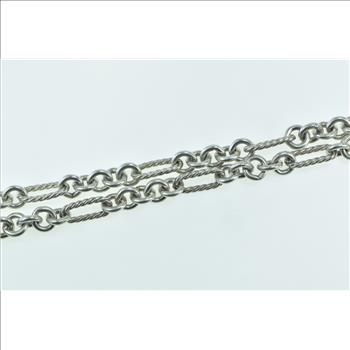 Sterling Silver 18k Gold David Yurman Designer Chain Necklace 33