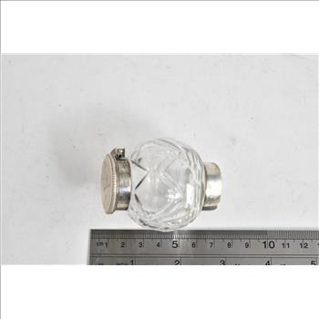 Sterling Silver 1904 Charles Stuart Harris London Cut Crystal Inkwell