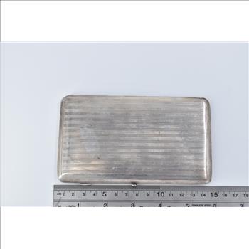 Sterling Silver 1916 Colen Hewer Cheshire Pinstripe Cigarette Case